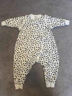 MINICOCO Organic Cotton Neutral Leopard Kids One-Piece Zip Sleep Sack 2T 3T